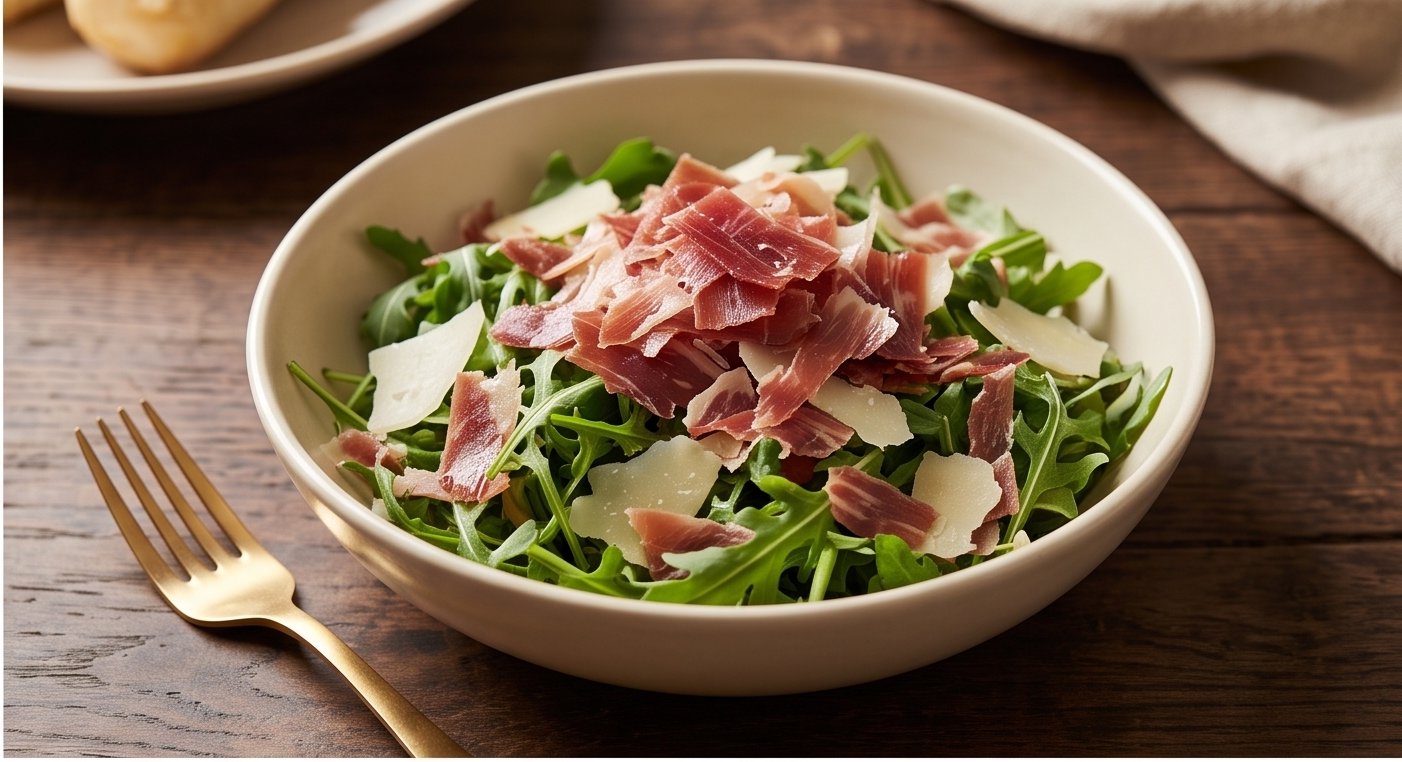 Ensalada de primavera con jamón ibérico
