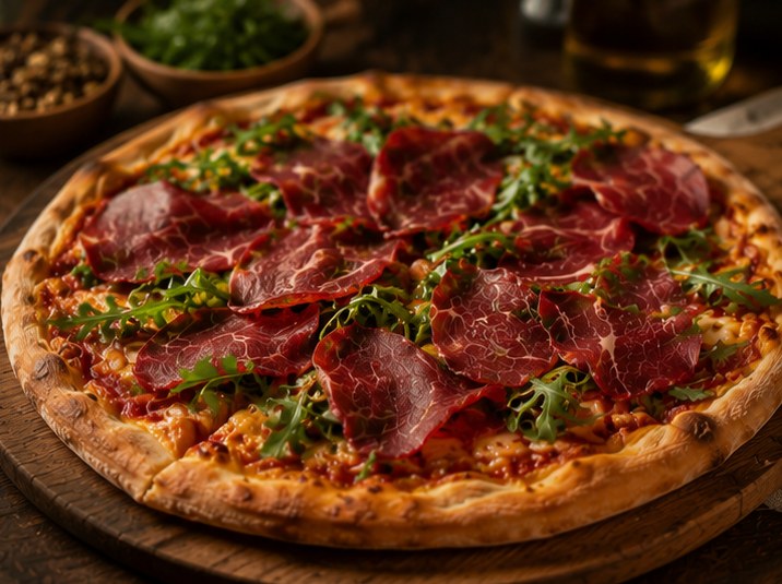 Receta: pizza con cecina de vaca